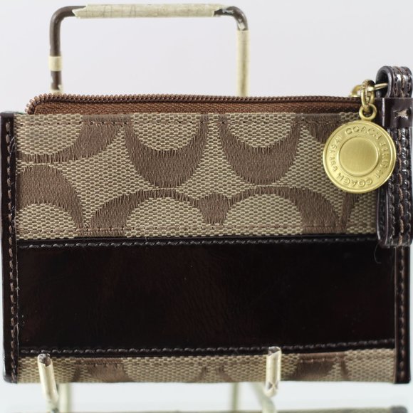 Brown Coach change purse/cards - keys - Picture 1 of 8